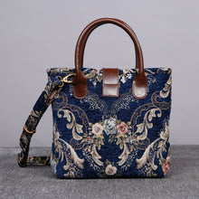 Load image into Gallery viewer, Mini Carpet Tote&lt;br&gt;Floral Blue
