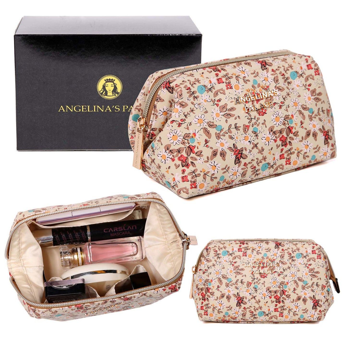 Makeup Bag Blossom Tan