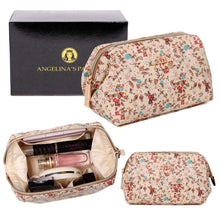 Load image into Gallery viewer, Makeup Bag&lt;br&gt;Blossom Tan
