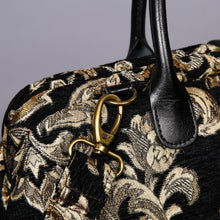 Load image into Gallery viewer, Mary Poppins Carpet Bag&lt;br&gt;Victorian Blossom Black/Gold
