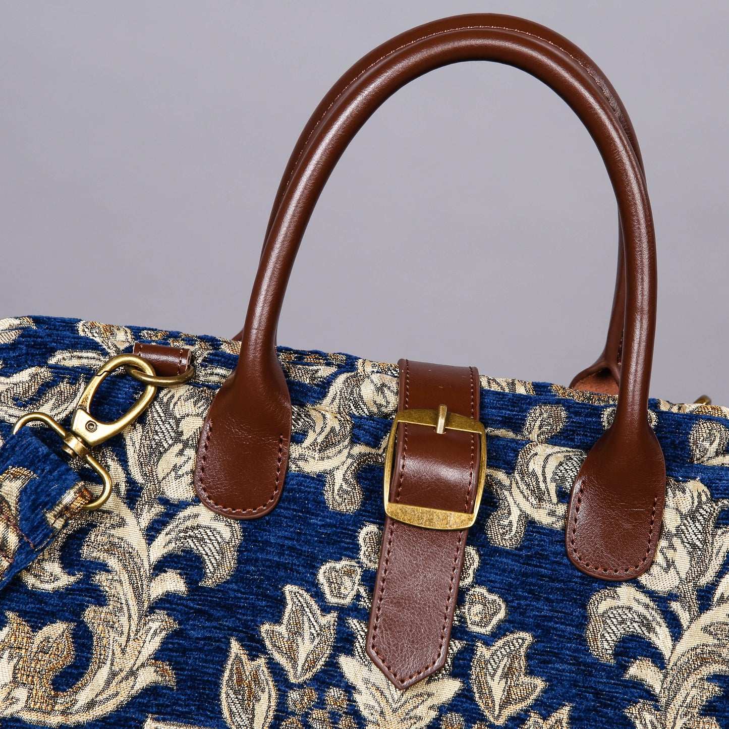 Mary Poppins Carpet Bag Victorian Blossom Blue/Gold