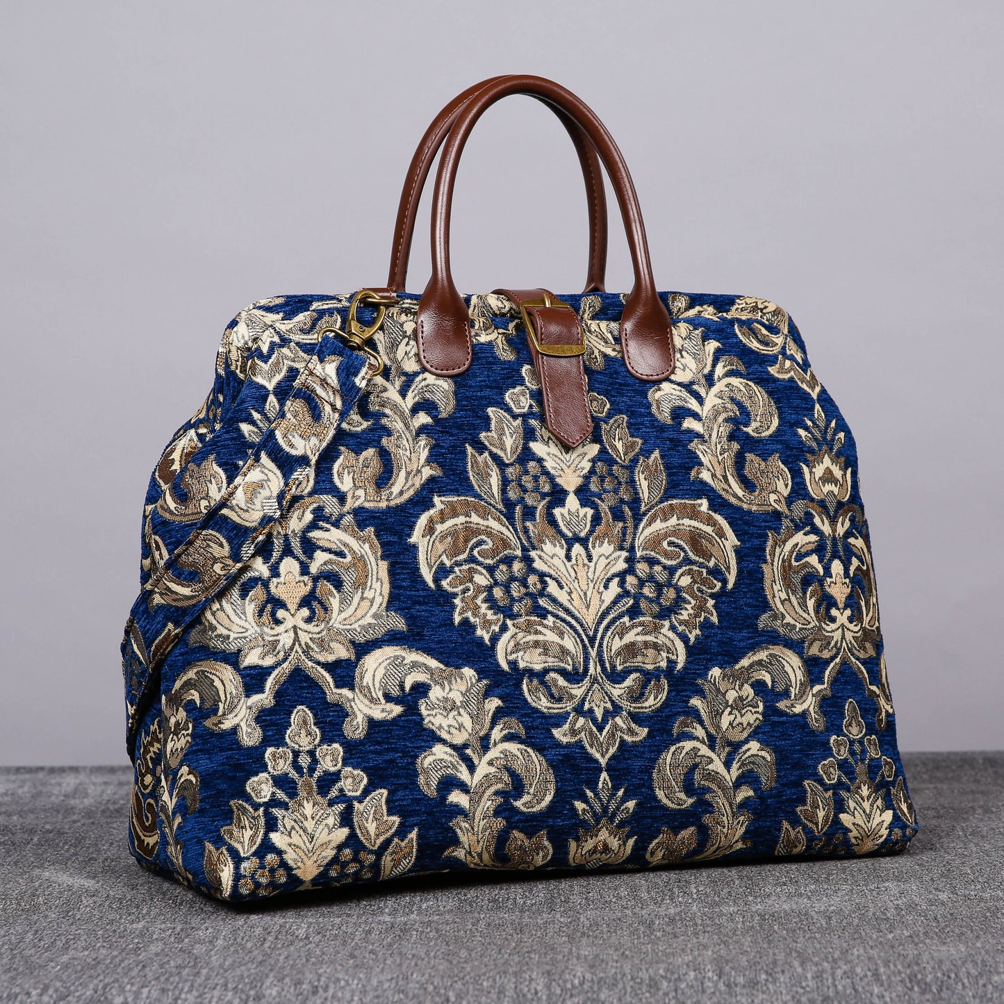 Mary Poppins Carpet Bag Victorian Blossom Blue/Gold