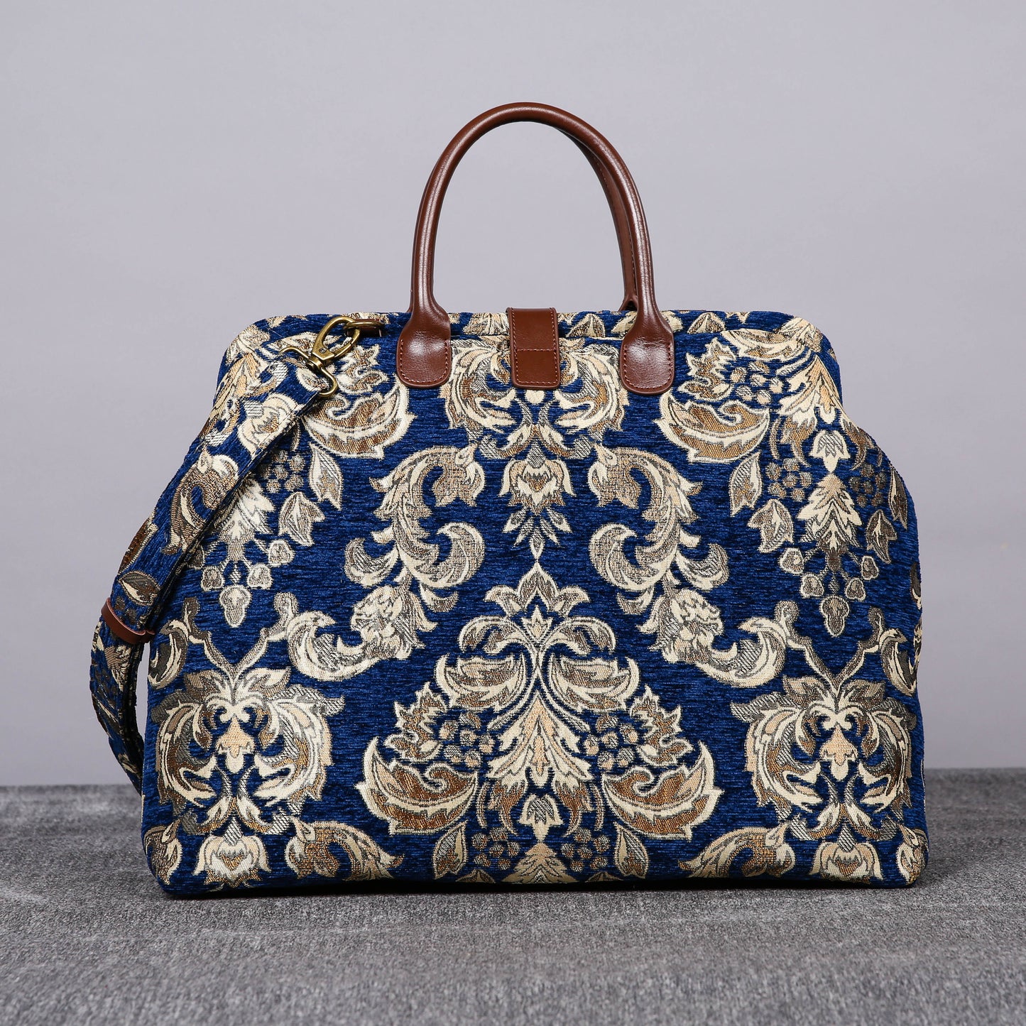 Mary Poppins Carpet Bag Victorian Blossom Blue/Gold