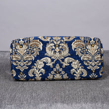 Load image into Gallery viewer, Mary Poppins Carpet Bag&lt;br&gt;Victorian Blossom Blue/Gold
