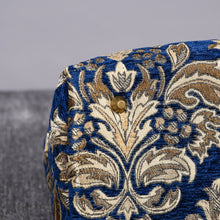 Load image into Gallery viewer, Mary Poppins Carpet Bag&lt;br&gt;Victorian Blossom Blue/Gold

