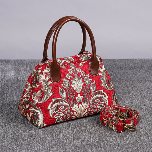 Carpet Handbag Victorian Blossom Red/Gold