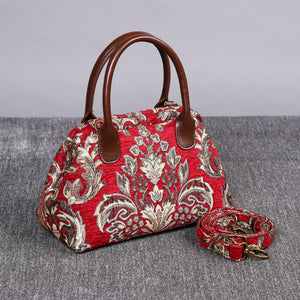 Carpet Handbag<br>Victorian Blossom Red/Gold
