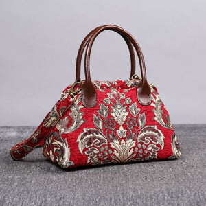 Carpet Handbag<br>Victorian Blossom Red/Gold