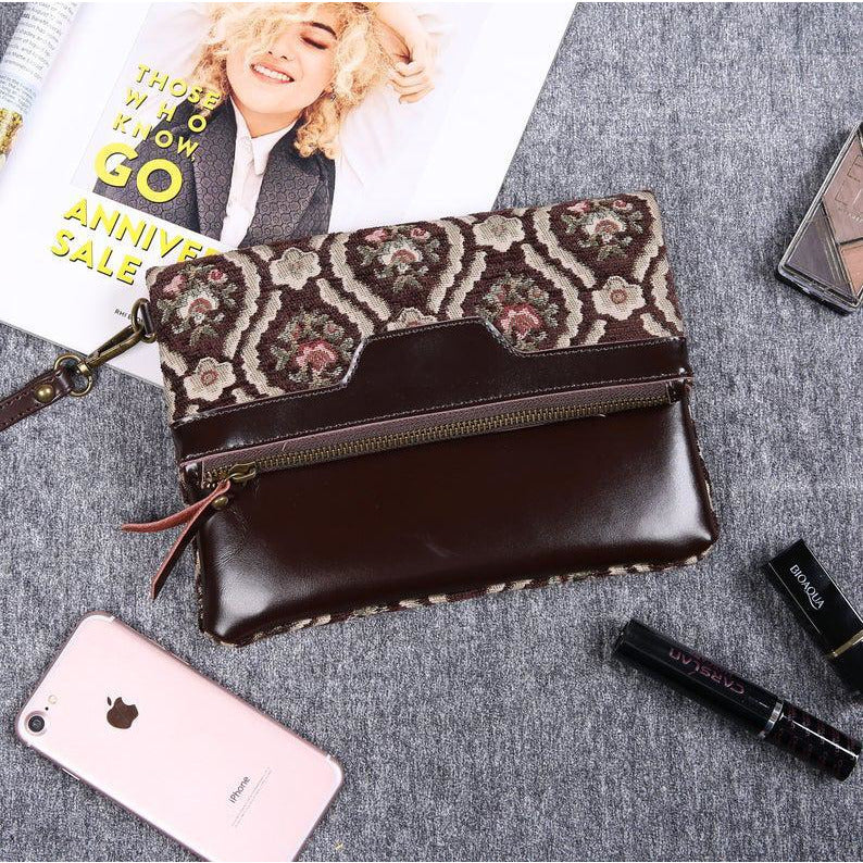 Carpet Clutch & Wristlet<br>Traditional Coffee