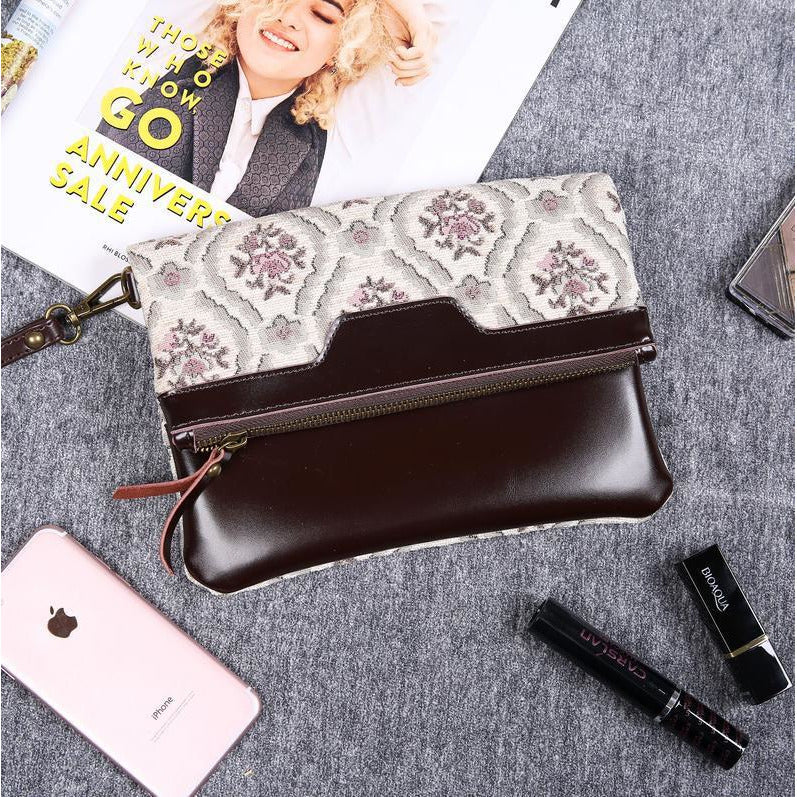 Carpet Clutch & Wristlet<br>Traditional Cream