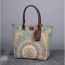 Load image into Gallery viewer, Carpet Tote&lt;br&gt;Oriental Blue
