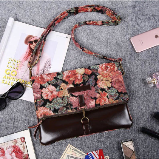 Carpet Crossbody Bag Floral Rose