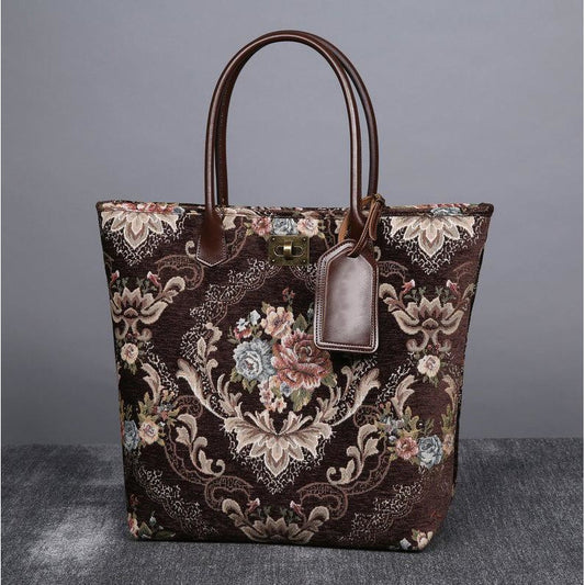 Carpet Tote Floral Coffee