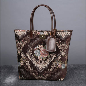 Carpet Tote<br>Floral Coffee