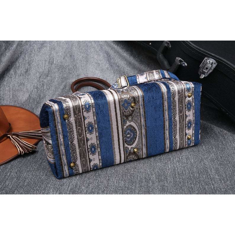 Mary Poppins Carpet Bag Ethnic Stripes Navy