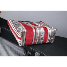Load image into Gallery viewer, Carpet Tote&lt;br&gt;Ethnic Stripes Wine
