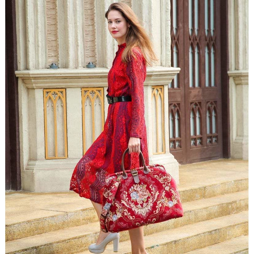 Mary Poppins Carpet Bag Floral Wine