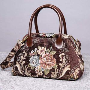 Carpet Handbag<br>Floral Coffee