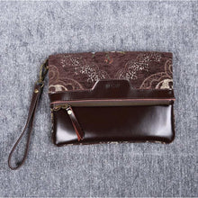 Load image into Gallery viewer, Carpet Clutch &amp; Wristlet&lt;br&gt;Floral Coffee
