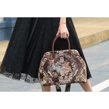 Load image into Gallery viewer, Carpet Purse&lt;br&gt;Floral Coffee
