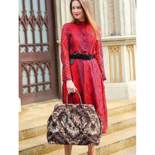 Load image into Gallery viewer, Mary Poppins Carpet Bag&lt;br&gt;Floral Coffee
