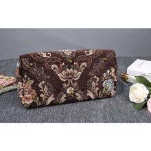 Load image into Gallery viewer, Carpet Purse&lt;br&gt;Floral Coffee
