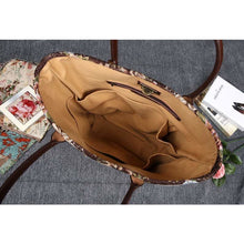 Load image into Gallery viewer, Carpet Tote&lt;br&gt;Floral Coffee
