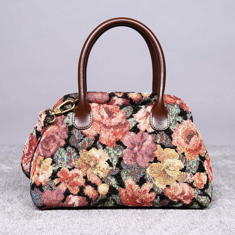 Carpet Handbag Floral Rose