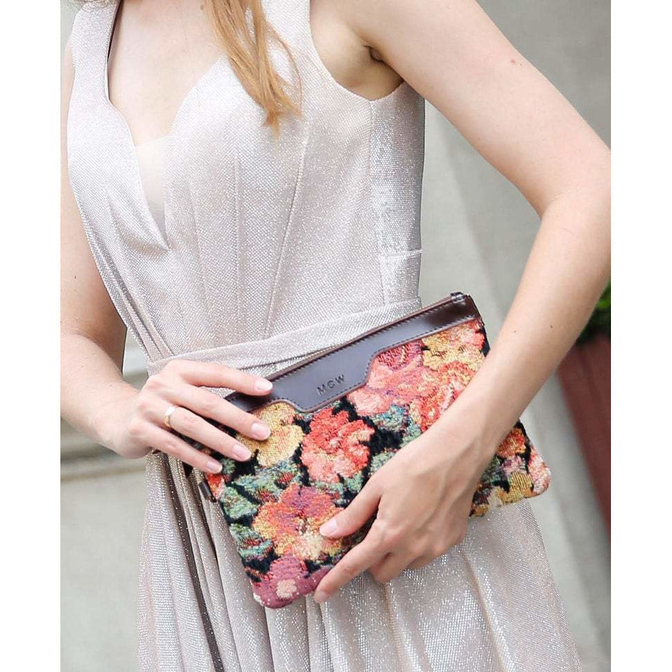 Carpet Clutch & Wristlet Floral Rose