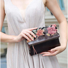 Load image into Gallery viewer, Carpet Clutch &amp; Wristlet&lt;br&gt;Floral Rose
