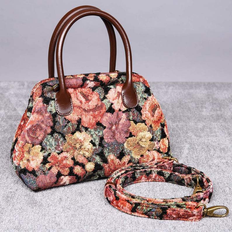 Carpet Handbag Floral Rose