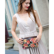 Load image into Gallery viewer, Carpet Clutch &amp; Wristlet&lt;br&gt;Floral Rose
