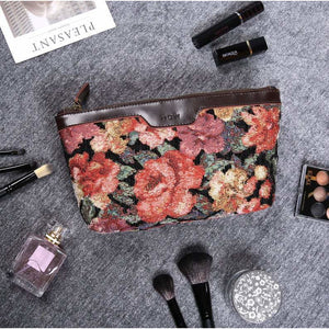 Carpet Makeup Bag<br>Floral Rose