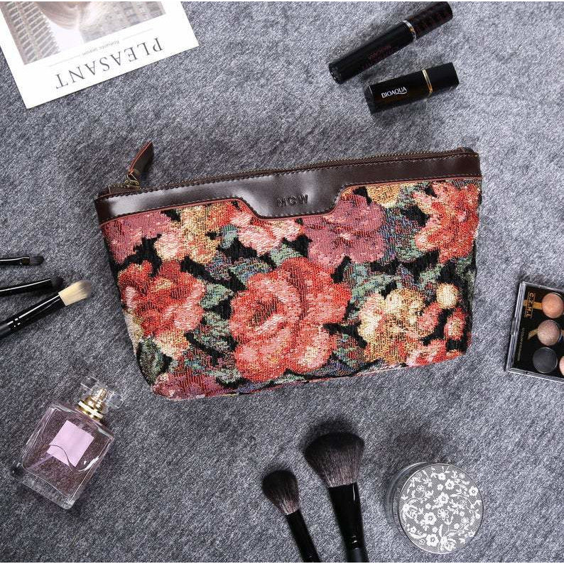 Carpet Makeup Bag<br>Floral Rose