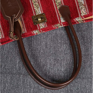 Carpet Tote<br>Floral Stripes Red