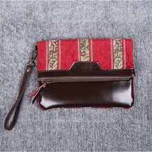 Load image into Gallery viewer, Carpet Clutch &amp; Wristlet&lt;br&gt;Floral Stripes Red
