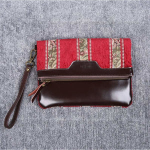 Carpet Clutch & Wristlet<br>Floral Stripes Red