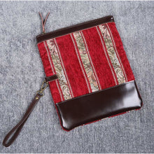Load image into Gallery viewer, Carpet Clutch &amp; Wristlet&lt;br&gt;Floral Stripes Red
