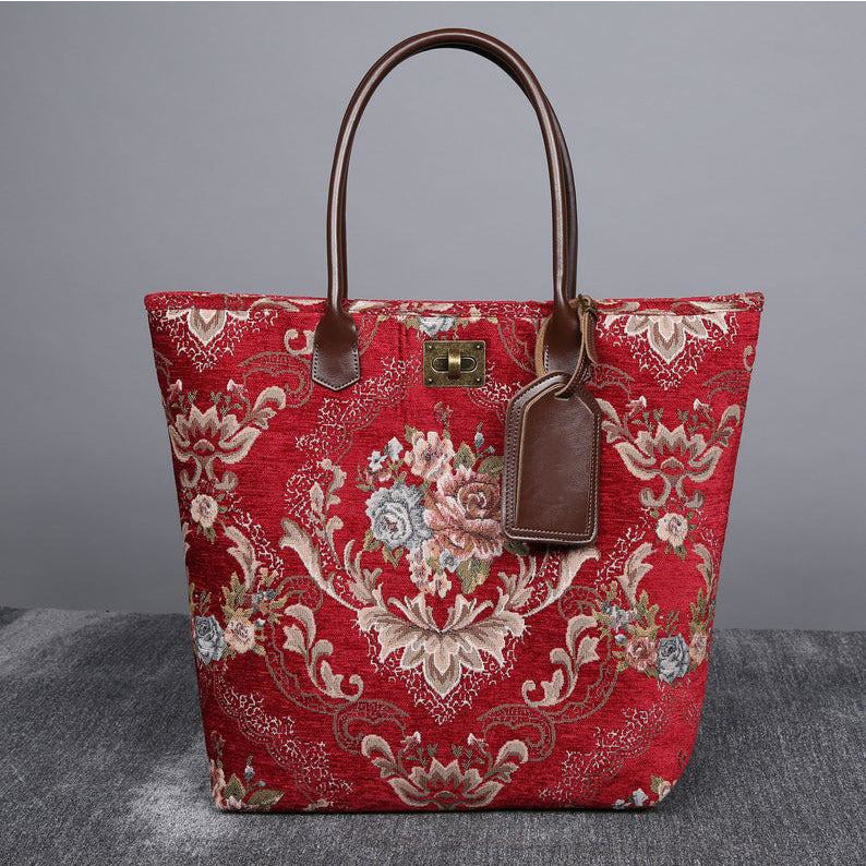 Carpet Tote Floral Wine