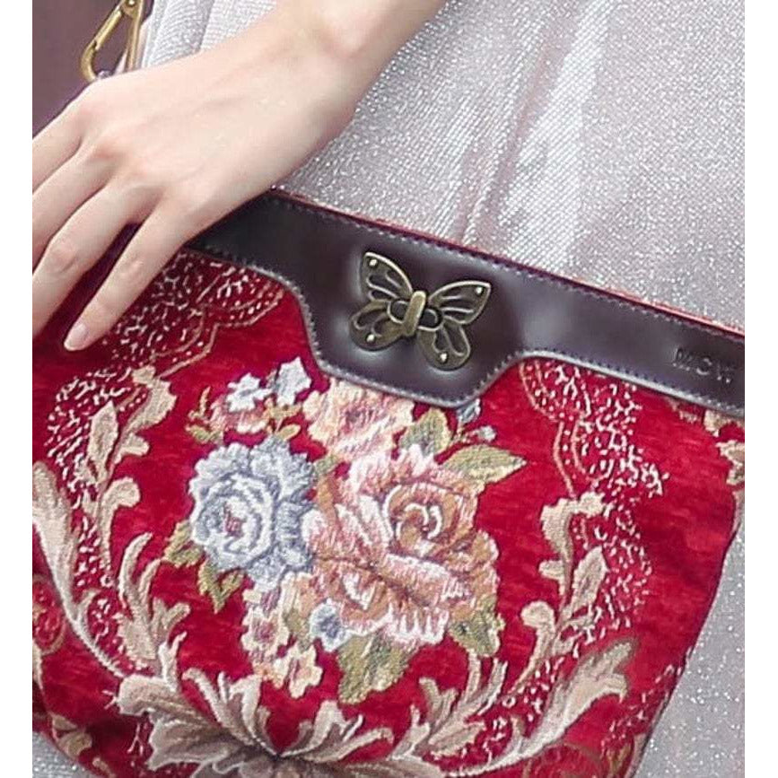 Carpet Crossbody Bag Floral Wine