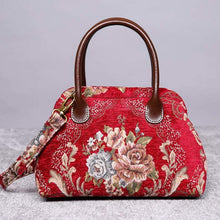 Load image into Gallery viewer, Carpet Handbag&lt;br&gt;Floral Wine
