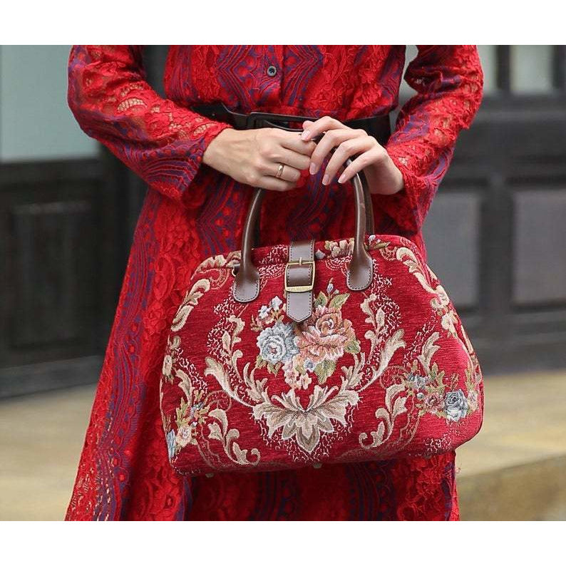 Carpet Purse Floral Wine