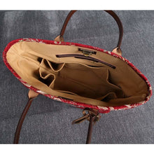 Load image into Gallery viewer, Carpet Tote&lt;br&gt;Floral Wine
