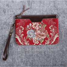 Load image into Gallery viewer, Carpet Clutch &amp; Wristlet&lt;br&gt;Floral Wine
