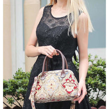 Load image into Gallery viewer, Carpet Handbag&lt;br&gt;Golden Age Wine
