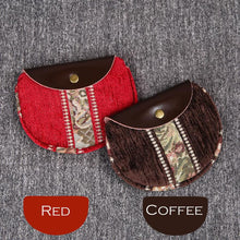 Load image into Gallery viewer, Minimalist Style Leather Carpet Coin Purse&lt;br&gt;Floral Stripes
