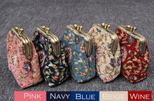 Load image into Gallery viewer, Vintage Carpet Coin Purse Double Kiss Lock&lt;br&gt;Oriental Color
