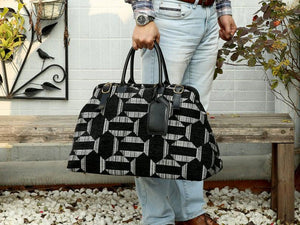 Men's Carpet Bag<br>Geometric Grey