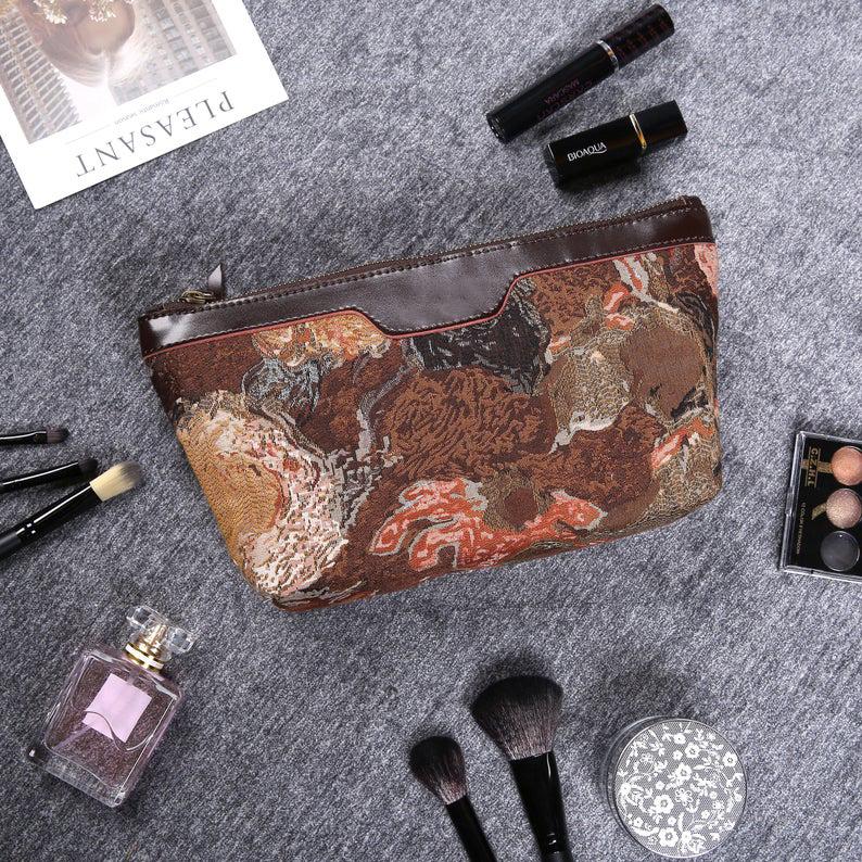 Carpet Makeup Bag Abstract Brown