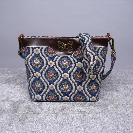 Carpet Crossbody Bag Traditional Blue